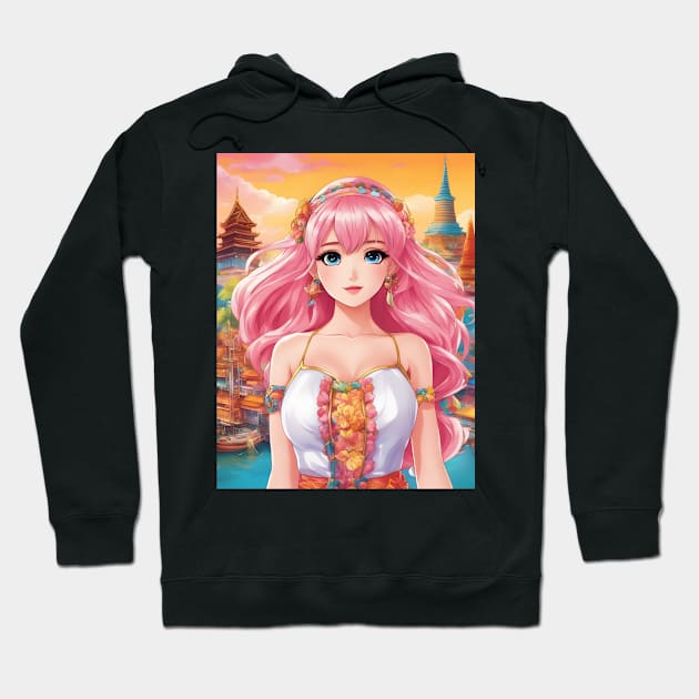 Beautiful pink hair anime princess Hoodie by animegirlnft